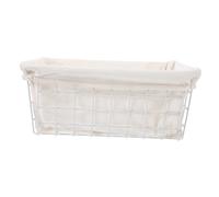 COLLBATH Panier De Rangement Rectangulaire Doublé En Fil Métallique Pour Cuisine Congélateur Chambre Denfant Paniers En Fer Doublure En Tissu Gris 7001z