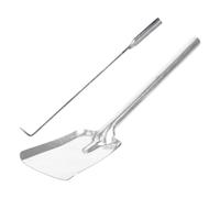COLLBATH Pelle et Poker Cheminée en Acier 45 Résistant Haute Température Ensemble 2 Pièces pour Gestion Efficace Feu en Intérieur et Extérieur