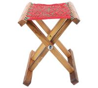 COLLBATH Petit Tabouret Pliant Portable Léger, Bois, Rouge, Multi-Fonction | Siège de Pêche et Usage Varié, Accessoire Camping Compact, Pliable, Stable, Format Adulte
