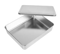 COLLBATH Plat de Cuisson en Acier Inoxydable Moule à Pâtisserie Rectangulaire Grosse Capacité avec Couvercle pour Gâteau, pour Boutique de Pâtisserie ou Atelier DIY