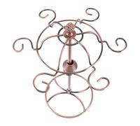 COLLBATH Porte-Verres Suspendu en Fer Vintage 6 Places Support à Verres à Pied Inversé Couleur Cuivre Rouge Égouttoir à Tasses Décoratif Cuisine Bar et Minibar