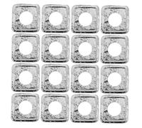 COLLBATH Protège-brûleur Gaz en Aluminium Argenté 50 Pièces, Résistant la Chaleur et Facile à Nettoyer, Housses Carrées pour Protection Plaque Cuisson Gaz