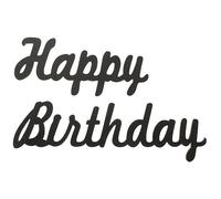 COLLBATH Sticker Mural Bois Décoratif Mots Fête D'anniversaire, Autocollants Muraux Noirs, Facile à Poser, pour Décoration de Fête et Chambre D'garçon et Filles