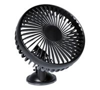 COLLBATH Ventilateur de voiture électrique USB, ventilateur de refroidissement de voiture portable, noir ABS métal, 1PC, faible consommation pour véhicule et bus en été