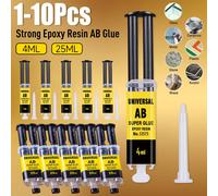 Colle AB en résine époxy 4/25ml, réparation instantanée et rapide, colle Super liquide forte pour le soudage de la colle métallique du bois, du plastique et du métal 5PCS 4ml