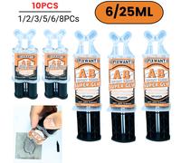 Colle AB en résine époxy transparente, haute résistance, étanche, polyvalente, résistante à la chaleur, métal, céramique, verre, adhésif 6/25ML 6ML 6Pieces