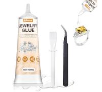 Colle Bijoux, Rhinestone Glue, Colle à Bijoux pour Bijoux Verre Strass | Colle Bijoux Transparente, Haute Viscosité sans Coulure, Liquide Loisirs Creatifs pour Cuir Verre Strass - 100ML