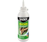 Sader Colle à Bois Extérieur PU Polyuréthane - Formule D4 Expansive - Colle Forte pour Tous Bois et Dérivés - Ultra Résistante à l'Humidité et à la Chaleur - Biberon de 250 g