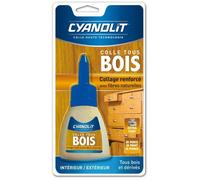 Cyanolit Colle bois vinylique 33300080 D3 transparent 54 g fibres naturelles