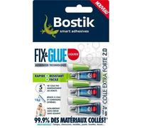 Colle BOSTIK Fix & Glue Liquide Sans Odeur Sans Solvant - 3 tubes de 1 g