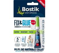 Colle BOSTIK Fix & Glue Liquide Sans Odeur Sans Solvant - tube 3 g