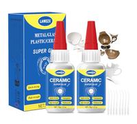 Colle Céramique Extra Forte 35g x2, LAWEZX Colle Instantanée Liquide pour Céramique & Porcelaine - Transparente, Imperméable, Résistant à la Chaleur, Super Adhésif pour Vaisselle, Carrelage, Poterie