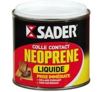 Colle contact néoprène liquide - SADER - 500 ml - Application facile au pinceau - Collage super puissant - Rouge