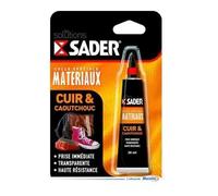 Sader Cuir et Caoutchouc - Colle Contact Type Néoprène - Prise Immédiate - Haute Résistance à l'Humidité et à la Chaleur - Formule Gel - Tube 30 ml