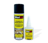 Colle Cyanoacrylate Extra Forte 50g avec Activateur et Spray d'Accélération 200ml Super Glue Colle Extra Forte pour Bois,Plastique