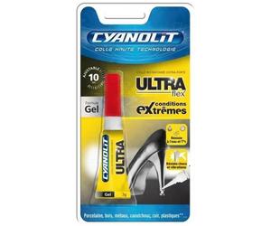 Colle - CYANOLIT - Ultra Flex Gel - 3 g - Ultra-résistante - Ajustable en 10 secondes