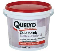 Quelyd Colle Dalles de Plafond Polystyrène - Colle en Pâte Prête à l'Emploi pour Dalles, Poutres, Moulures et Panneaux Isolants Légers - Intérieur - Sans Solvant - Blanc - Seau de 7 kg (21 m²)