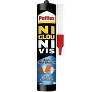 Pattex | Colle Ni Clou Ni Vis Résiste à l'Eau (cartouche de 450 g) - Colle de fixation pour intérieur & extérieur - Mastic blanc maintien immédiat, résistant à l’eau, flexible et repositionnable