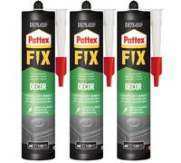 Colle de montage - Pattex - Fix Decor 3x380g - Intérieur Résistante à l'eau Polyvalente