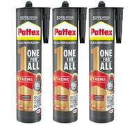 Colle de montage - Pattex - One For All 440g x3 - Adhésion immédiate - Tous matériaux - Intérieur extérieur