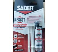Sader - Colle bi-composants Epoxy Resist Universelle - Réparation tous supports - Translucide 10 g