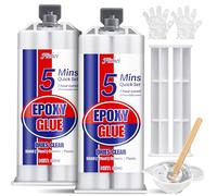 Colle Epoxy Bi-composant 100 ml - 5 minutes Colle Epoxy Résine Transparente, Extra Forte pour tous Supports, Réparation Rapide sur Plastique, Verre, Bois, Métal, Céramique, Tissu et Carrelage