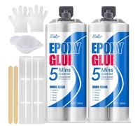 Colle époxy transparente lot de 100ml colle à deux composants pour réparer carrelage métal céramique plastique bois réparation