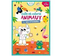 Colle Et Colorie Animaux - Avec Plus De 100 Stickers !
