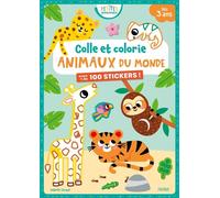 Colle et colorie - Animaux du monde - Isabelle Jacqué - Fleurus - broché - Document jeunesse