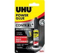 Colle extra forte - Tous supports - Transparente - UHU Power Glue - Tube de 5g