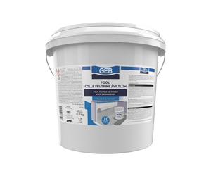 Colle feutrine aqueuse pour piscine - GEB - Seau 5 kg - Blanc - Résine 100% synthétique - Résine polyester - Pâte