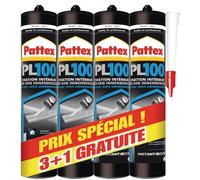 Colle fixation PL100 PATTEX - high tank - blanc - lot 3+1 - 798270