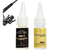 Colle flexible, 2 pièces de colle de réparation canne à pêche, époxy Transparent canne à pêche 10ml, réparation pointe bricolage pour radeau, Cassette, anneau guidage