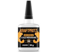 Colle forte extra fluide 50 g - Colle Universelle Plastique, Métal, Verre, Bois - Super Glue Extra Forte, Sans Coulure - Résistante à l'Eau, Chaleur & Vibrations - KRAFTPROTZ