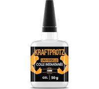 Colle Forte Gel 50g-Ne Coule Pas & Ultra Précise-Super Glue Résistante À L`Eau,À La Chaleur & Aux Vibrations-Colle Universelle Plastique,Bois,Métal,Verre-Bouchon Aiguille-Kraftprotz
