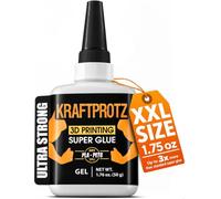 Colle Gel pour PLA Impression 3D Extra Forte 50 g - Super Glue XXL pour ABS, PETG & TPU - Sans Coulure, Transparente & Résistante à l'Eau - Bouchon Anti-Séchage - KRAFTPROTZ