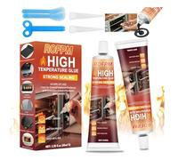 Colle Haute Temperature Noir, Silicone, Haute Chaleur/Ignifuge, Heat Resistant Glue, Mastic Refractaire Poele A Bois/Granulé, pour Vitre Four, Foyers, Carrelage, Cheminées, Plaque De Induction