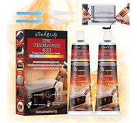 Colle Haute Température,Silicone Noir Haute Température,Colle Haute Temperature Four,Mastic Refractaire Convient pour Fours,50ml*2