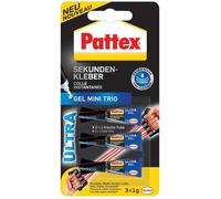 Colle instantanée - Pattex - Ultra Gel Mini - Extra forte - Résistante aux chocs - Lot de 3 tubes