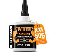 Colle liquide extra forte 50 g - super glue fluide pour réparations précises & fissures capillaires - transparente, résistante à l’eau & à la chaleur - colle métal, plastique, bois, verre - KRAFTPROTZ