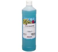 Colle - MAJUSCULE - M'colle - Flacon 1 litre - Couleur bleue - Faible collage