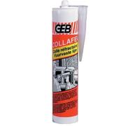 Colle mastic à base de silicates alcalins et de charges réfractaires sans amiante.
