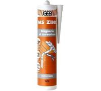 GEB Mastic MS ZINC polymère – étanchéité couverture/zinguerie, résiste intempéries/UV – 290 ml Gris