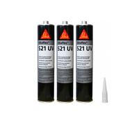Colle mastic hybride SIKA Sikaflex 521 UV - Noir - 300ml - Lot de 3