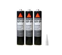 Colle mastic hybride SIKA Sikaflex 521 UV - Noir - 300ml - Lot de 3