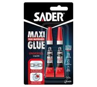 Sader Colle Maxi Glue universelle tous matériaux liquide – prise rapide 15 s – transparente 2 x 3 g