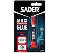 Colle Maxiglue Universel Liquide SADER Transparent Ultra puissante et résistante Prise maxi rapide en 15 secondes - tube 3 g