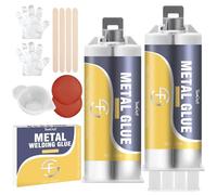 Colle métallique extra forte 100 ml - Colle pour métal liquide, 2 composants, colle résistante à la chaleur pour soudage + réparation métal, acier inoxydable, cuivre, plastique, bois, verre, céramique