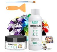 Colle Mosaïque, Finish pour Joints Mosaïque, Convient pour Pierre Décorative les Travaux de Bricolage, Etanche L'eauAdhésif mosaïques pour Toutes Surfaces (100g+100ml)