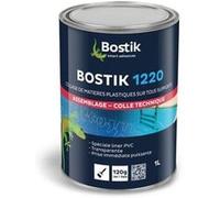 Bostik - Colle Contact Nitrile Liquide 1220 - Multi-Usages - Idéale Pour Liner PVC - Transparente - Pot de 1L